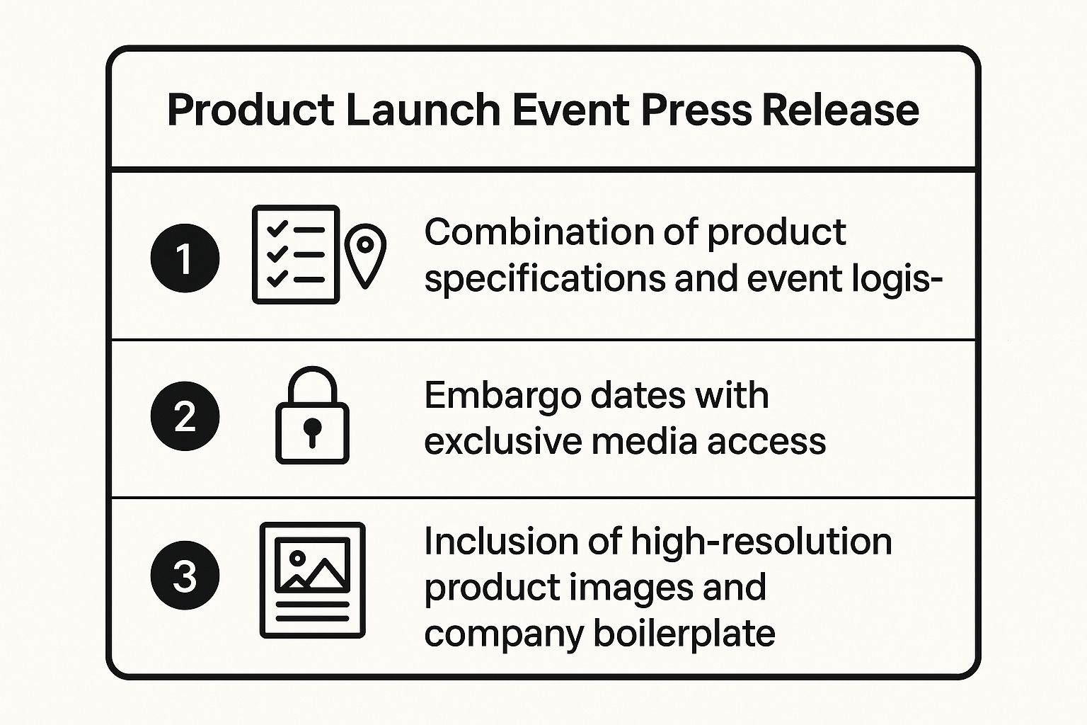 Infographic showing key data about Product Launch Event Press Release